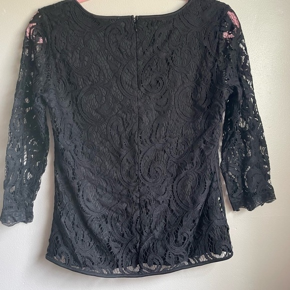 Black Adrianna Papell lace blouse NWT. Size small. - Picture 9 of 9